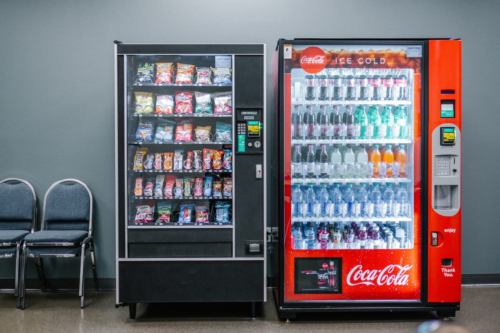 Beard Bros Vending snack and drink machines in a breakroom